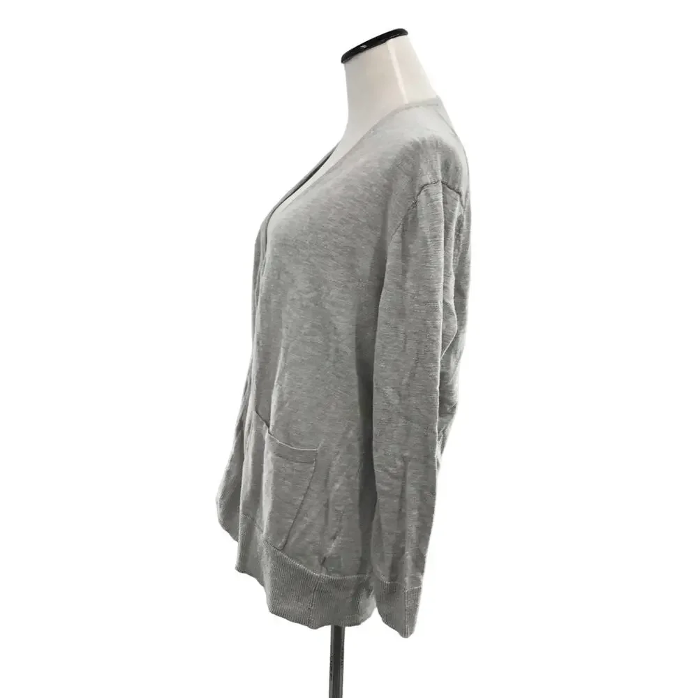 Madewell Light Ice Gray Open Front Cardigan Sweater